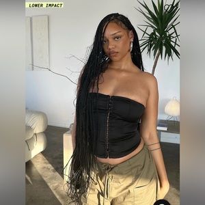 Princess Polly bateson black corset NWT